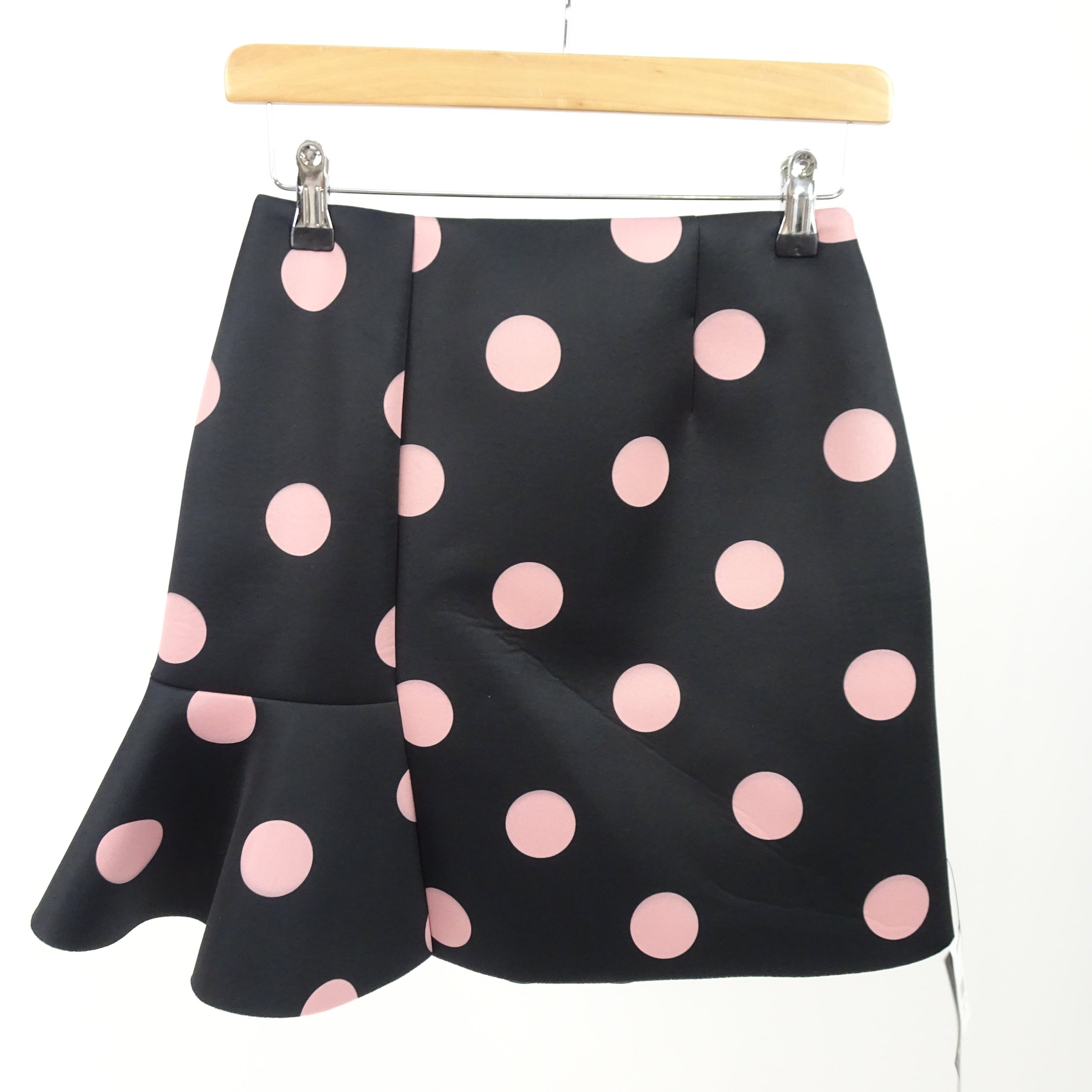 VIVETTA Short Mini Skirt Black Polka Dot Womens UK 10