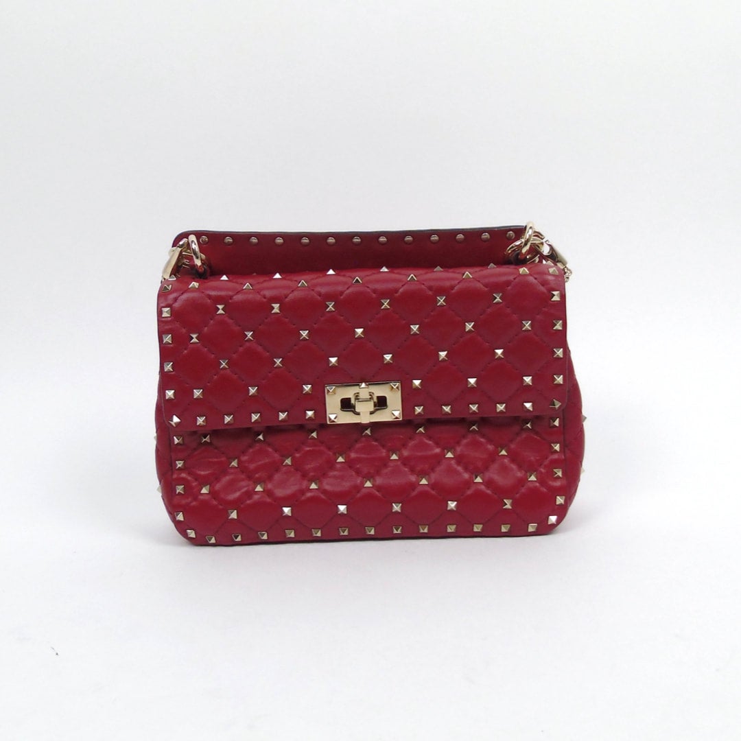 Valentino red hot sale studded bag